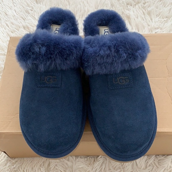 Brand new Authentic Ugg cozy genuine shearling slipper in navy - Picture 1 of 13